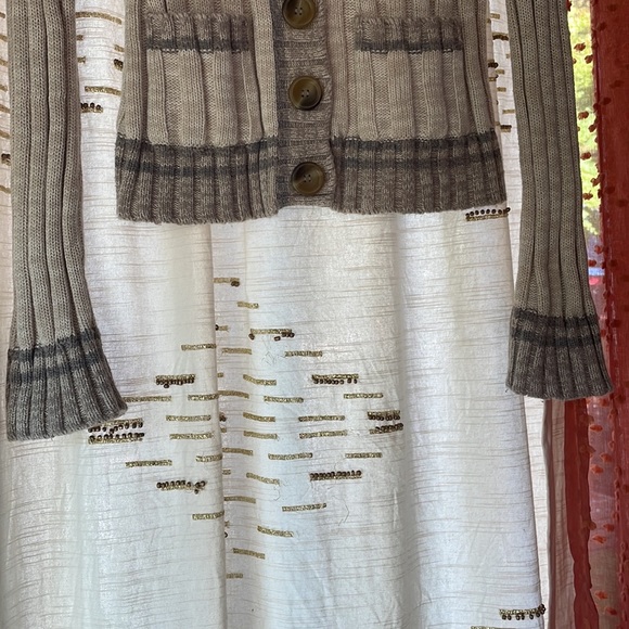 Free People Oatmeal Angora Ribbed Button Cardigan size Medium - Picture 4 of 7